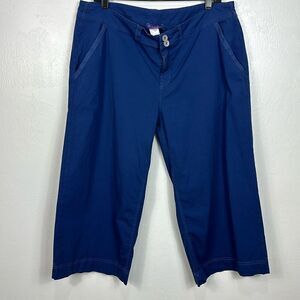 Fresh Produce Blue Cotton Blend Straight Leg Capri Size XL
